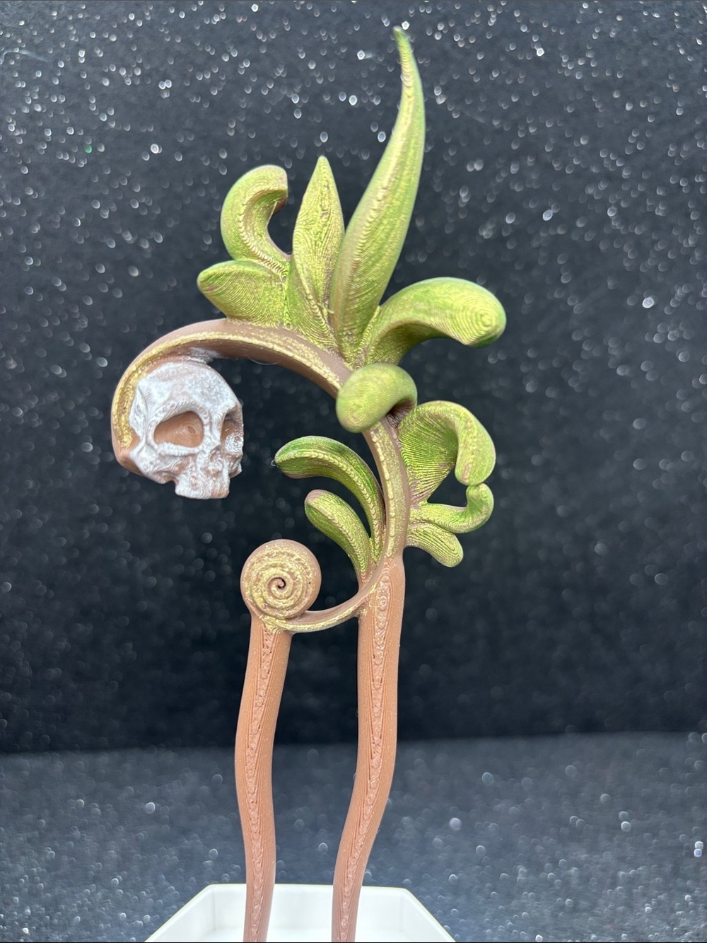 Woodland Skull Bloom Hair Pin - Picture 5 of 5
